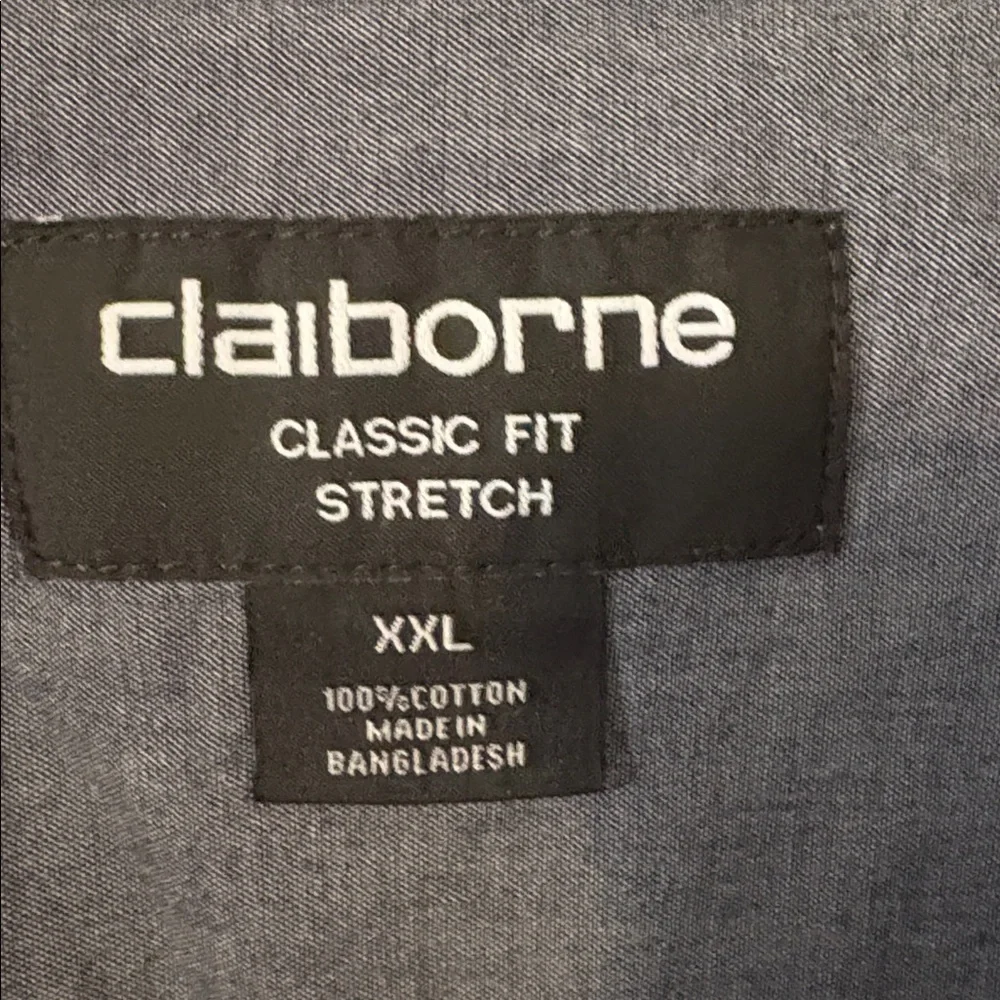 Claiborne Blue Patterned Men's Shirt - Picture 2 of 2